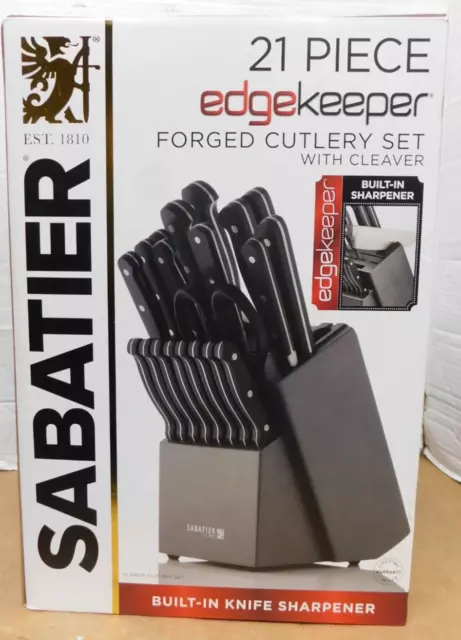 Sabatier 15 Pc. Knife Block Set With Built In Sharpener