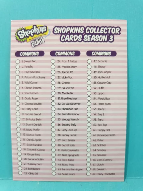 Season 3 shopkins sales list