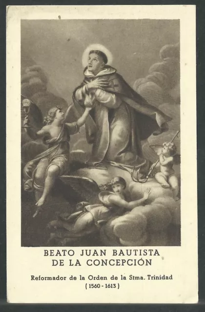 santino antico del Beato Juan B. de la Concepcion estampa image pieuse holy card