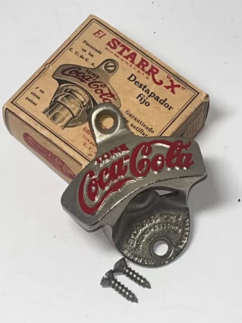 Starr "X" Spanish "TOME Coca Cola" Bottle Opener Made in Germany w/Screws In Box