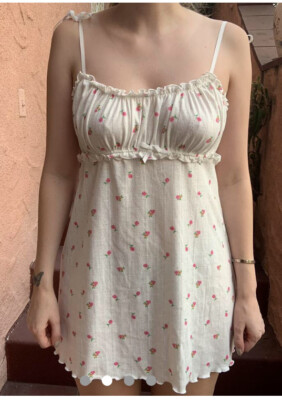 Victoria's Secret X For Love Of Lemons White Blossom Pointelle Dress NWT XL