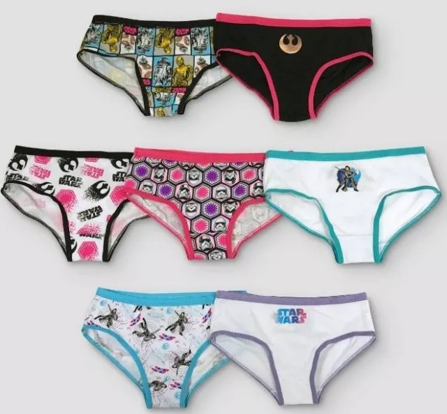 NEW Star Wars 7 Pair Box Set Girls Hipster Panties Lot Bikini Underwear Size 4