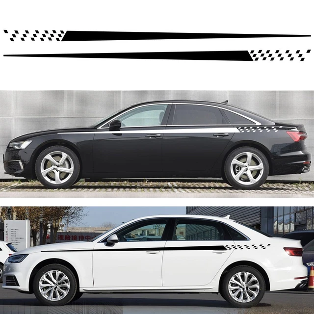 2pcs Car Waist Long Stripe Stickers Vinyl Film Auto Side Body Decals Accessories