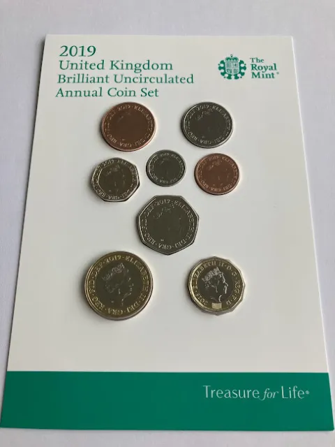 2019 Royal Mint Uk Brilliant Uncirculated Annual Coin Set New Sealed 8 Coins