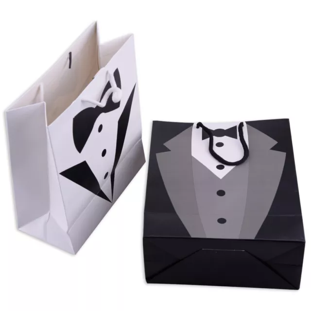 2 Wedding Tuxedo Paper Pouch Gift Bag pour Man Bride Bridegroom Wedding Favor Pd