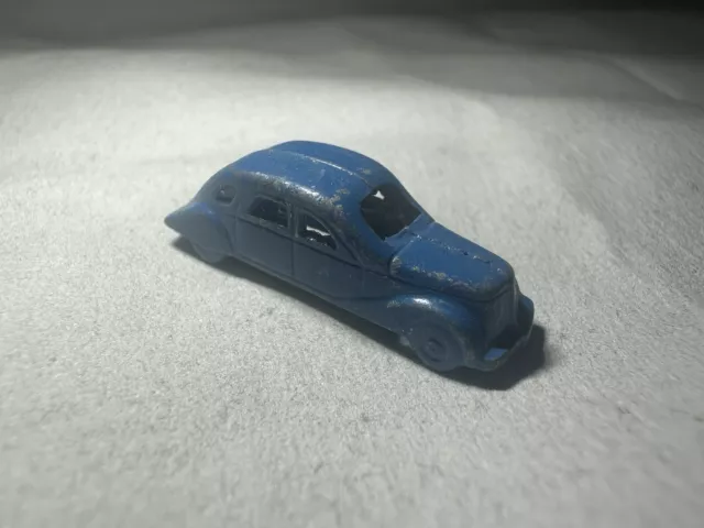 Vintage Cracker Jack Toy Prize Metal Car Antique Blue 1.25”