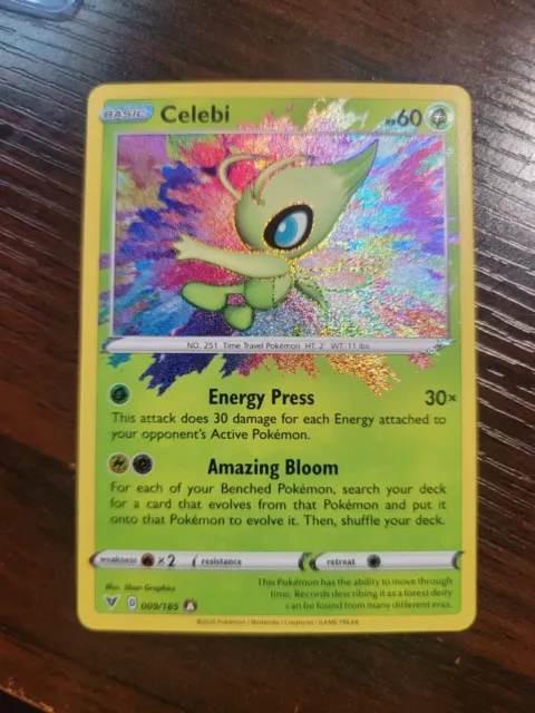 Pokemon TCG Card Vivid Voltage Celebi Amazing Rare Holo, 327