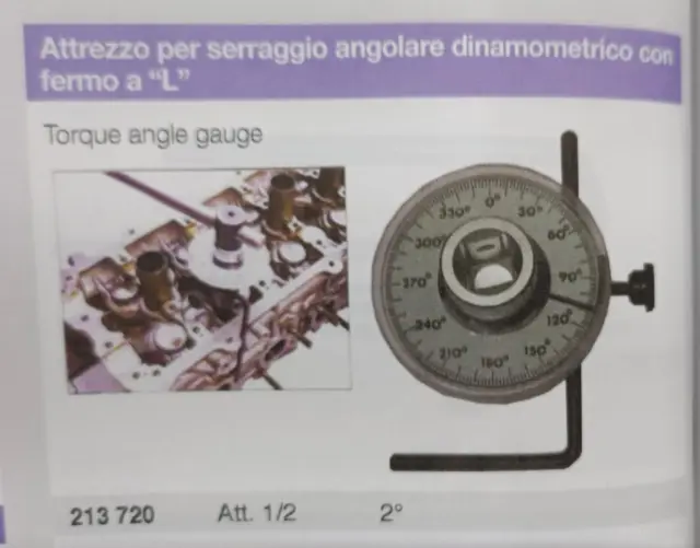 Goniometro 1/2 con fermo a L per serraggio angolare dinamometrico cod. 213 720
