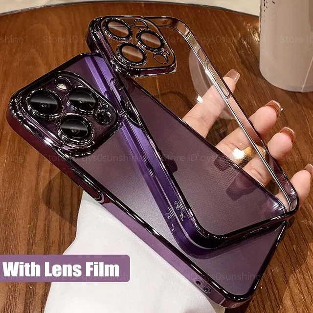 Luxury Case For Apple iPhone 14 Pro 13 Max 12 Camera Lens Cover Silicone Case