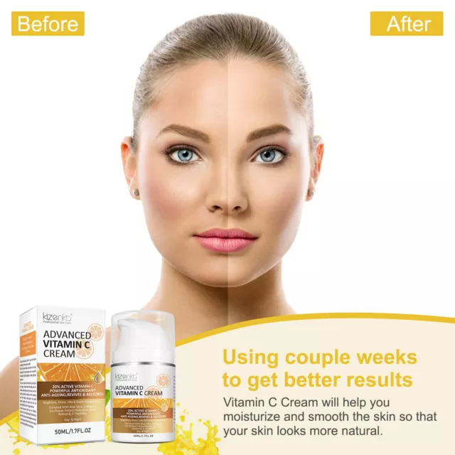 20% Vitamin C Anti-Aging Face Cream Facial Moisturizer Skin Care Retinol Wrinkle 2