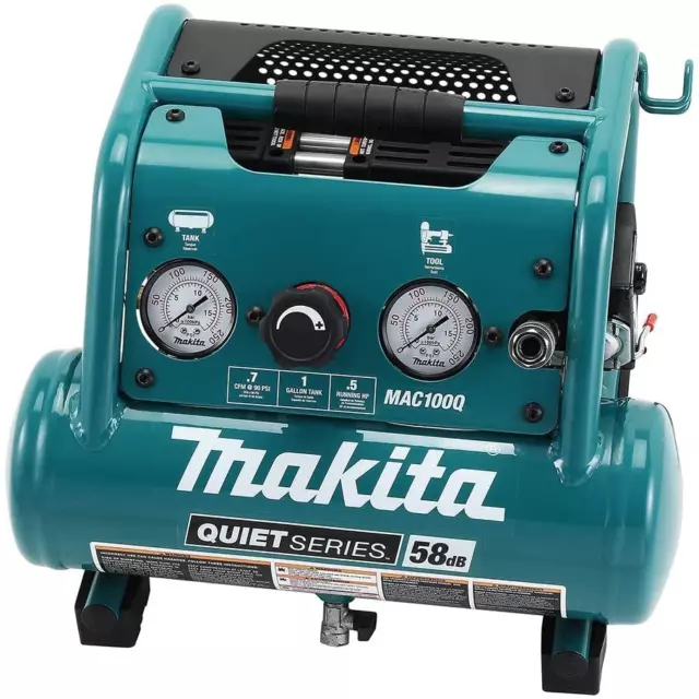 Makita MAC100Q Quiet Series, 1/2 HP, 1 Gallon Compact, Oil-Free, Electric... Makita MAC100Q Quiet Series, 1/2 HP, 1 Gallon Compact, Oil-Free, Electric...