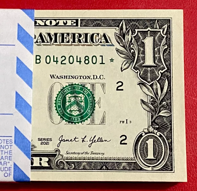 New 2021 ⭐️ Star Note $1 Dollar Bill ( New York B ) Uncirculated