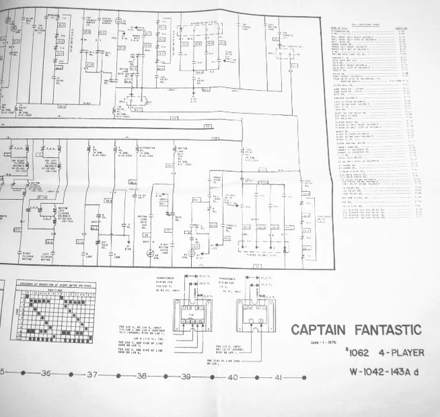 CAPTAIN FANTASTIC PINBALL Machine *FULL SIZE* Wiring Diagram Schematic ...