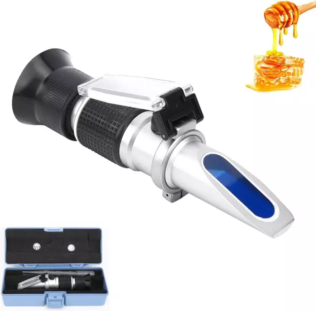 Agatige Refractometer, 0-90% Brix Meter Refractometer Handheld Sugar Refractomet