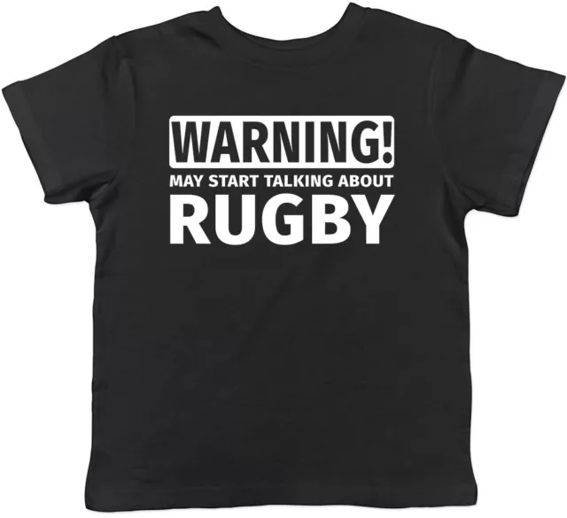Warning May Start Talking about Rugby Childrens Kids Boys Girls T-Shirt
