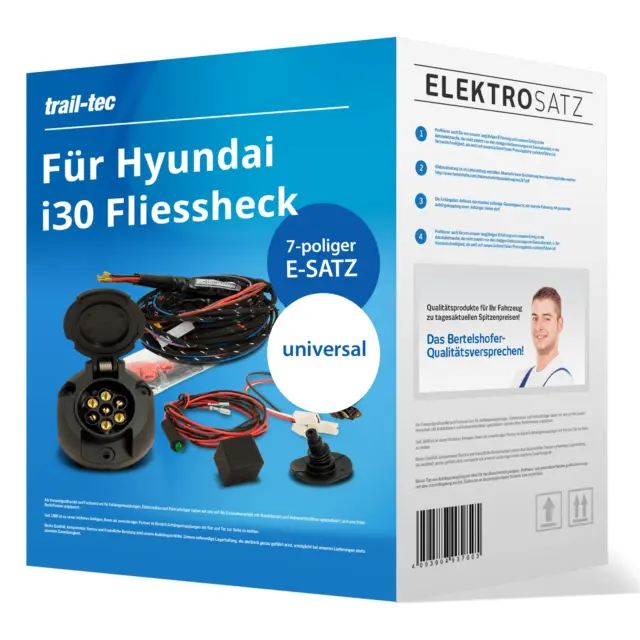Elektrosatz 7-pol. universell für Hyundai i30 Fliessheck Typ FD 10.2007-02.2012