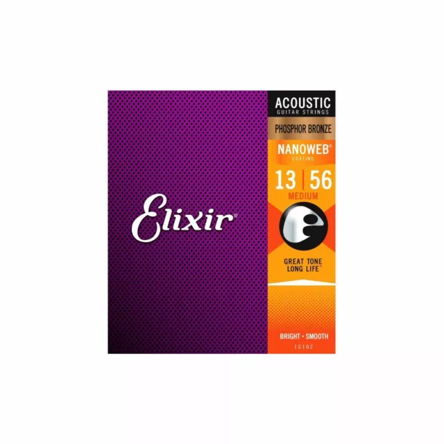 Elixir Acoustique Phosphore Bronze 16102 .013 056 Jeu de Cordes