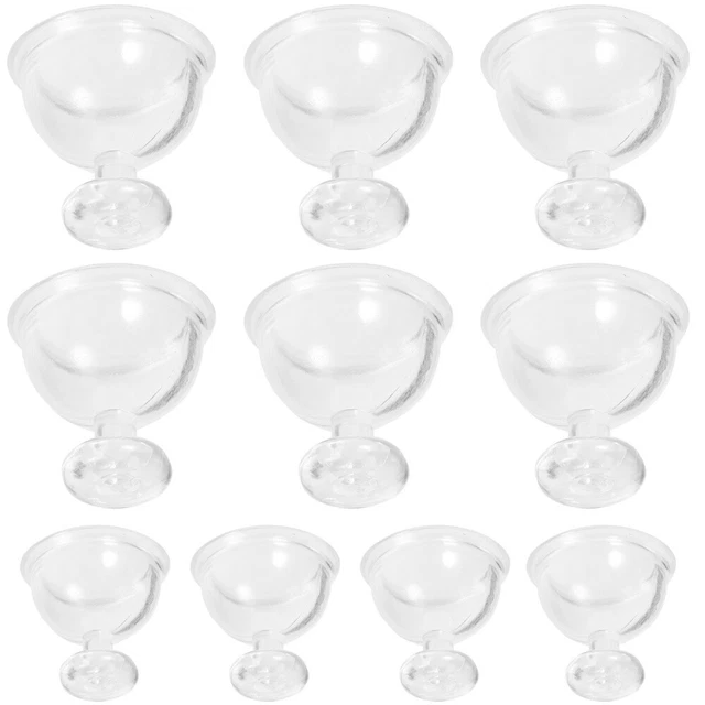 12 pezzi di tazze bambola in plastica Mini tazze di mousse trasparenti tazze