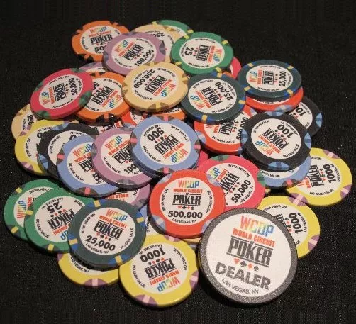 300 x WORLD CIRCUIT OF POKER Ceramic Poker Chips WCOP WSOP