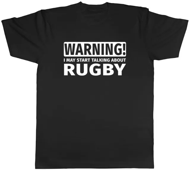 T-shirt unisex da uomo Warning May Start Talking about rugby