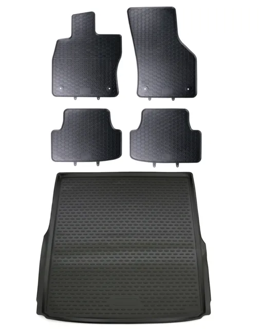 Gummi Fußmatten Kofferraumwanne Set für VW Passat B8 Variant 2014- Gummimatten