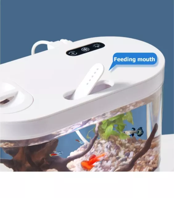 Desktop Fish Tank Mini Aquarium With USB Ports 4 Liters (top and below)  ≈ 1 gal 11