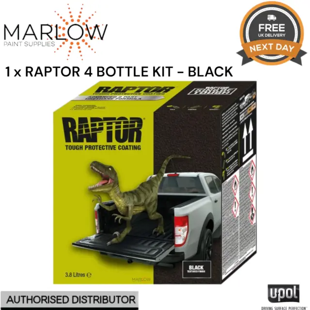 Upol Raptor Bed Liner Tough Coating U-Pol 3.8L Kit * Black Includes Hardener