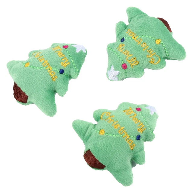 3 Pcs Christmas Cat Balls Pet Toy Skitty Plush Kitten Chew Toy Plush Toy