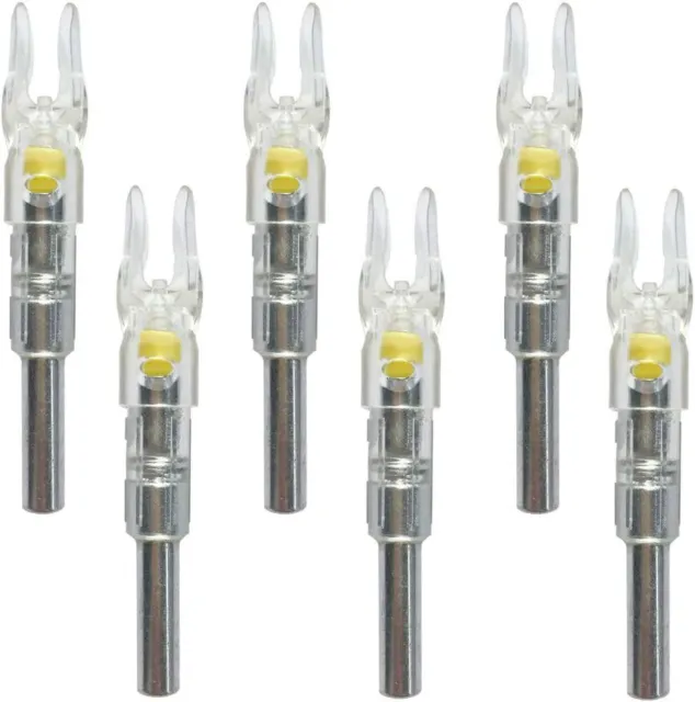6Pcs Lighted Nock for Archery Arrows with .244/6.2mm Inside Diameter Led Nocks