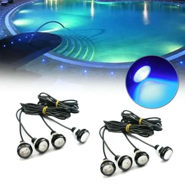 8x 3W LED Light Water-proof Underwater Troll Swimming Pool Pond Fountain Lights