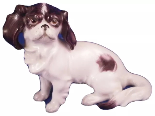 Augarten Porcelain Chien King Charles Figure Porcelain Dog Figure Vienna