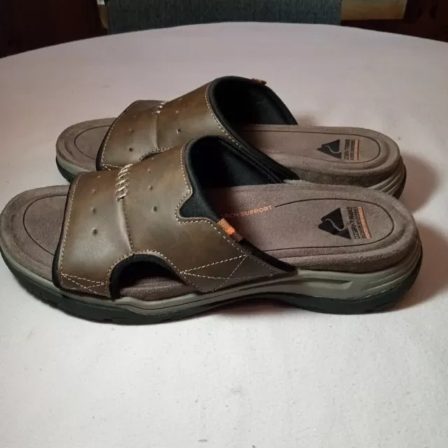 OZARK TRAIL MEN River Sandals Brown Slide Memory Foam Slip On Shoes ...