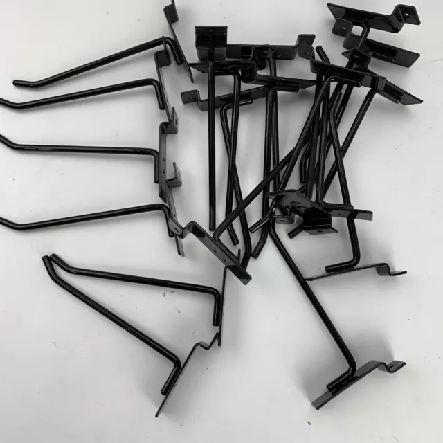 Black Metal Slot Wall 5" Retail Store Hanging Hooks (Lot of 20)