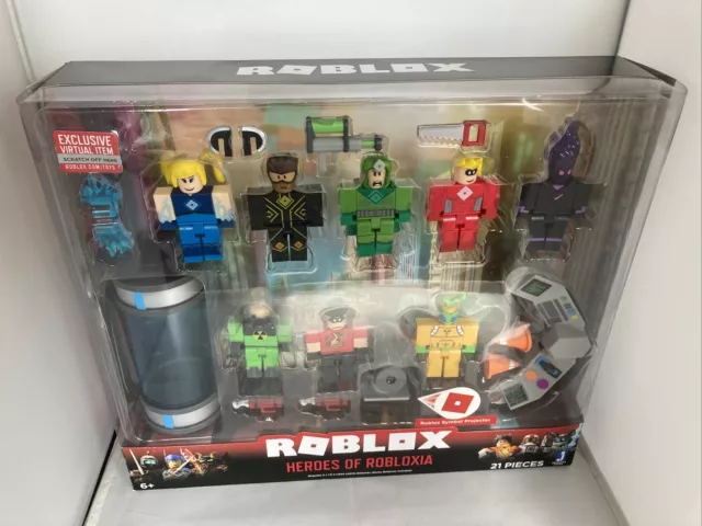 Roblox Celebrity Series 7 HEROES OF ROBLOXIA: BLUE BASHER CAP Figure w/BELT  Code