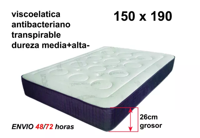 Colchón altura 26 cm Viscoelástico 150 x190 --NUEVO!!!