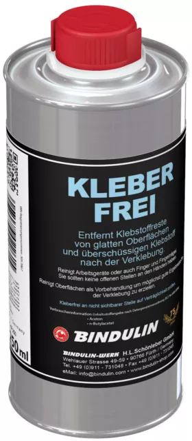 250 ml Kleber-Frei - Allround Kleber-Entferner - Bindulin - lösemittelhaltig