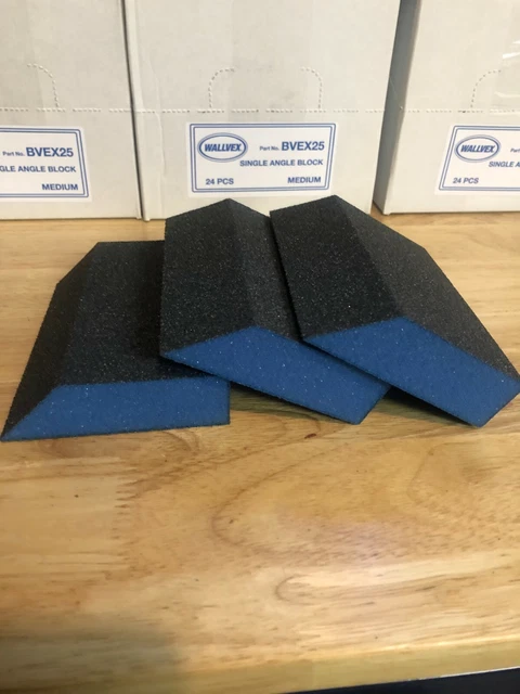 WallVex Drywall Sanding Sponge Blue Fire Single Angle Medium Box of 24
