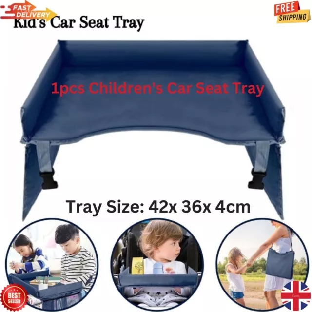 Car Seat Lap Tray Kid's Travel Safety Desk Organizer Waterproof Snack Toddler Uk