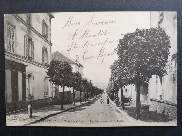 cpa 95 - FRANCONVILLE LA GARENNE en 1909 (Val d'Oise) Le Boulevard de la MAIRIE
