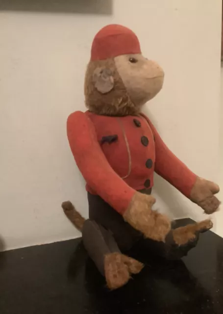 Antique SCHUCO STEIFF BELLHOP MONKEY Yes-No MECHANICAL MONKEY Jointed Articulate