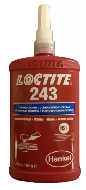 XXL Loctite 243 250ml Vis de Blocage -mittelfest -nouveau avec Facture