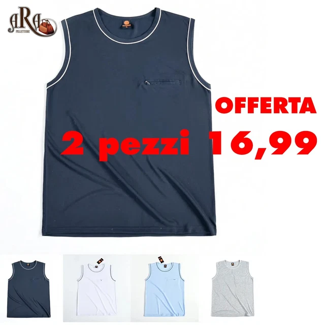 Canotta canottiera canottiere uomo cotone t shirt t-shirt smanicata da M  a 3XL