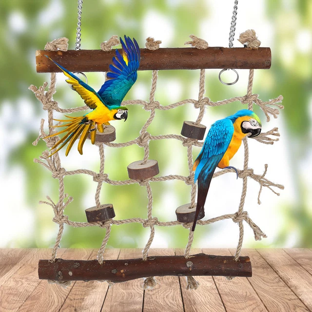 1PC Käfig Vogel Papagei Spielzeug Hanf Seil Klettern Leiter Vögel Natürlich Fat