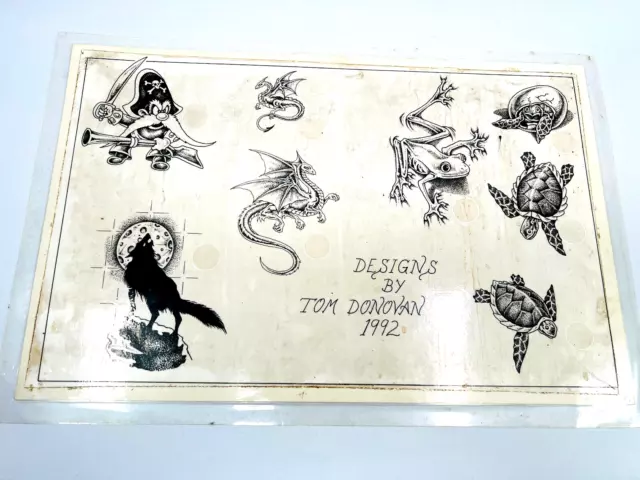 De colección Tattoo Shop Flash #9 años 90 pirata rana lobo dragón TOM DONOVAN tortugas