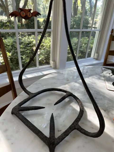 Early 18 Century Wrought Iron Hearth Hanging Rack-RARE