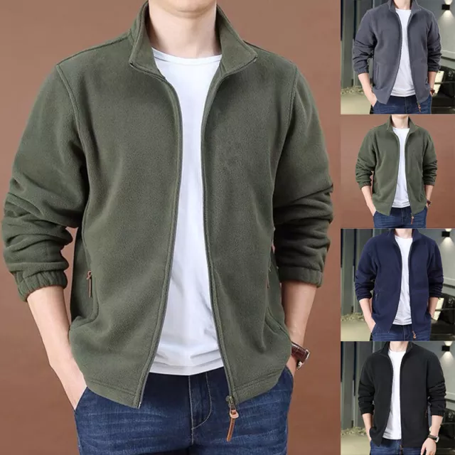 Mens Full Zip Fleece Jacket Anti Pill Heavy Duty Outdoor Warm Work Hiking Coat