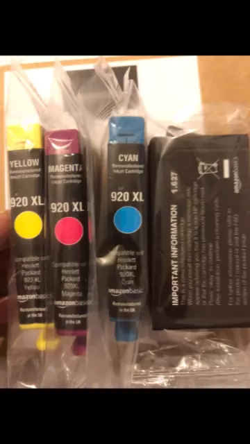 HP 920 XL Ink Cartridge Refill Amazon Basic Black,Cyan,Magenta,Yellow (C2N92AE)