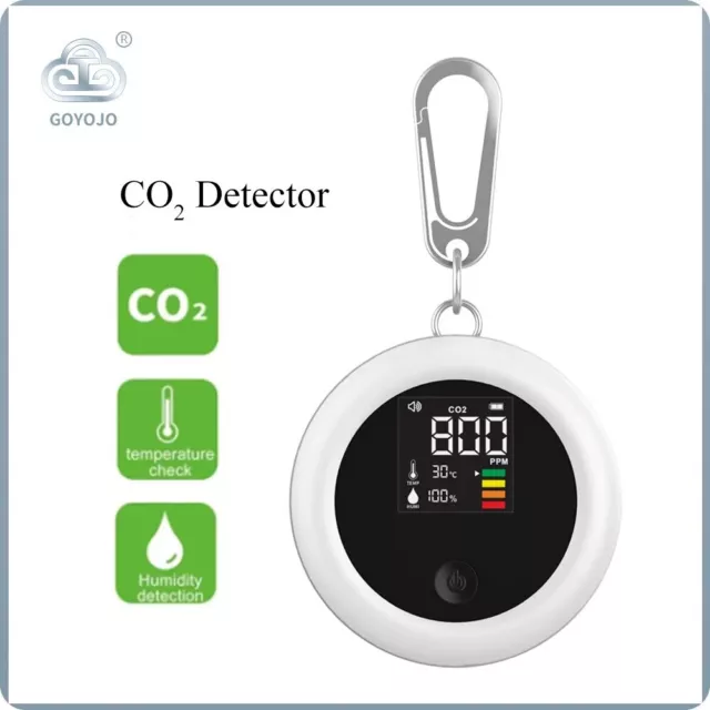 Mini CO2 Detector, 3 IN 1 Portable Carbon Dioxide Detector, Air Quality Monitor