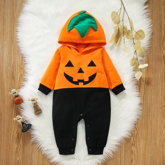 Tuta zucca neonato bambino neonato bambina Halloween manica lunga