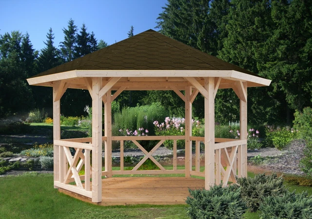 6 Eck Pavillon Holz